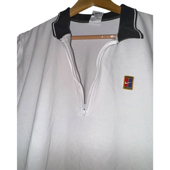 Vintage 90s Nike Challenge Court Quart Zip Long Sleeve Polo Shirt Y2K M ~Flaws~ - Picture 6 of 14